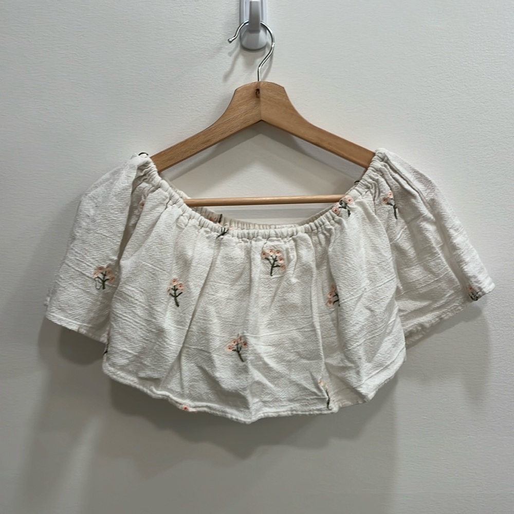 Zara Embroidered crop/tube top